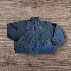 Lands End Men’s Fleece Lined Nylon Zip Front  Bomber Jacket Size XL/T 46-48